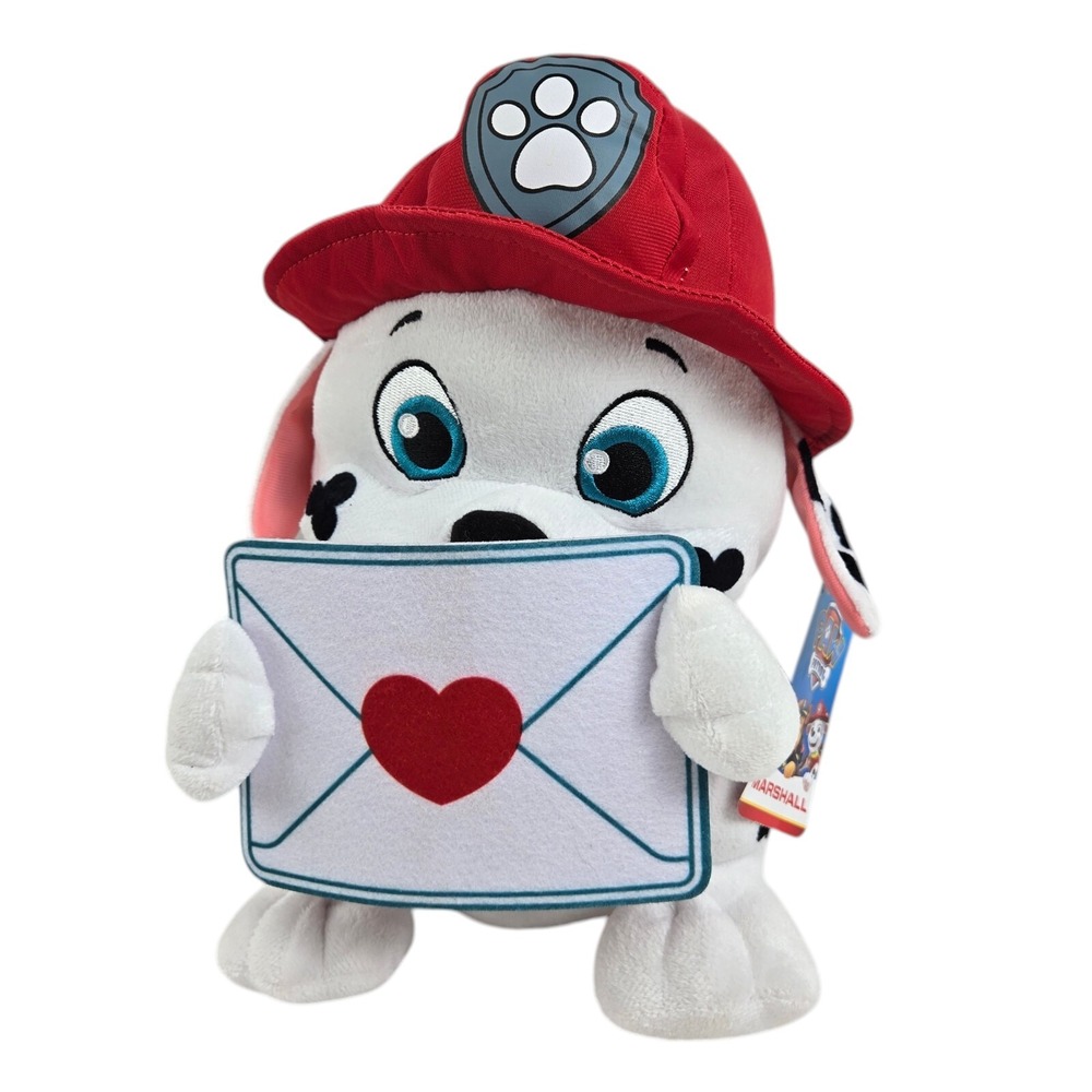 Nickelodeon Spin Master Paw Patrol Marshall 12" Plush w Valentine's Day Card NWT